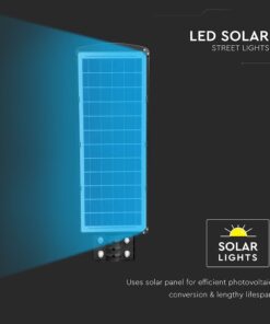 Ηλιακό Φωτιστικό Δρόμου Μαύρο LED 12W 1200lm Ψυχρό Λευκό 6000K IP65 V-TAC – 95534