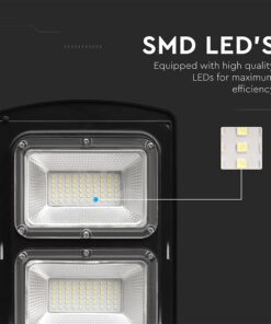 Ηλιακό Φωτιστικό Δρόμου Μαύρο LED 12W 1200lm Ψυχρό Λευκό 6000K IP65 V-TAC – 95534