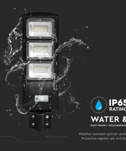 Ηλιακό Φωτιστικό Δρόμου Μαύρο LED 12W 1200lm Ψυχρό Λευκό 6000K IP65 V-TAC – 95534