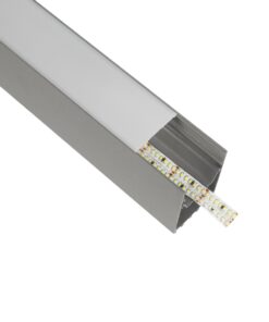 GLOBOSTAR® ALP-LINEAR BRIGHTRAIL 61776-3M Επιφανειακό / Κρεμαστό / Επιτοίχιο Προφίλ Αλουμινίου με Λευκό Γαλακτερό Πατητό Κάλυμμα για Ταινίες LED IP20 – Γκρι Ανθρακί Ματ – Μ300 x Π5 x Υ7.5cm