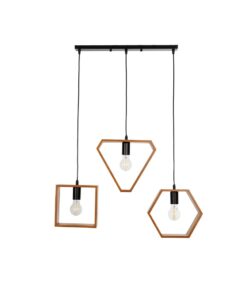 GLOBOSTAR® ELISE 999-0034 Μοντέρνο Κρεμαστό Φωτιστικό Οροφής με Ντουί 3 x E27 AC 220-240V IP20 – Καφέ & Μαύρο – Μ74 x Π9 x Υ40cm