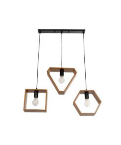 GLOBOSTAR® ELISE 999-0034 Μοντέρνο Κρεμαστό Φωτιστικό Οροφής με Ντουί 3 x E27 AC 220-240V IP20 – Καφέ & Μαύρο – Μ74 x Π9 x Υ40cm