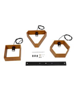 GLOBOSTAR® ELISE 999-0034 Μοντέρνο Κρεμαστό Φωτιστικό Οροφής με Ντουί 3 x E27 AC 220-240V IP20 – Καφέ & Μαύρο – Μ74 x Π9 x Υ40cm