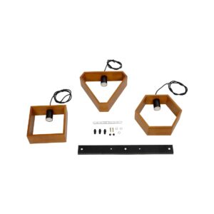 GLOBOSTAR® ELISE 999-0034 Μοντέρνο Κρεμαστό Φωτιστικό Οροφής με Ντουί 3 x E27 AC 220-240V IP20 – Καφέ & Μαύρο – Μ74 x Π9 x Υ40cm