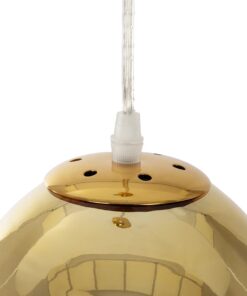 GLOBOSTAR® CRISTIN 999-0037 Μοντέρνο Κρεμαστό Φωτιστικό Οροφής με Ντουί 1 x G4 AC 220-240V IP20 – Χρυσό – Μ18 x Π18 x Υ13cm