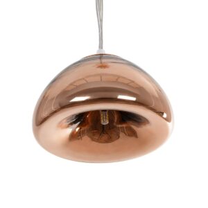 GLOBOSTAR® CRISTIN 999-0038 Μοντέρνο Κρεμαστό Φωτιστικό Οροφής με Ντουί 1 x G4 AC 220-240V IP20 – Χάλκινο – Μ18 x Π18 x Υ13cm