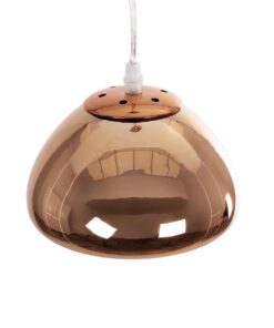 GLOBOSTAR® CRISTIN 999-0038 Μοντέρνο Κρεμαστό Φωτιστικό Οροφής με Ντουί 1 x G4 AC 220-240V IP20 – Χάλκινο – Μ18 x Π18 x Υ13cm