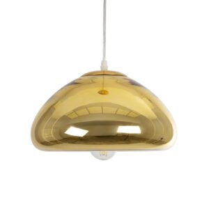 GLOBOSTAR® CRISTIN 999-0039 Μοντέρνο Κρεμαστό Φωτιστικό Οροφής με Ντουί 1 x E27 AC 220-240V IP20 – Χρυσό – Μ18 x Π18 x Υ13cm