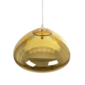 GLOBOSTAR® CRISTIN 999-0039 Μοντέρνο Κρεμαστό Φωτιστικό Οροφής με Ντουί 1 x E27 AC 220-240V IP20 – Χρυσό – Μ18 x Π18 x Υ13cm