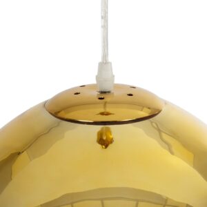 GLOBOSTAR® CRISTIN 999-0039 Μοντέρνο Κρεμαστό Φωτιστικό Οροφής με Ντουί 1 x E27 AC 220-240V IP20 – Χρυσό – Μ18 x Π18 x Υ13cm