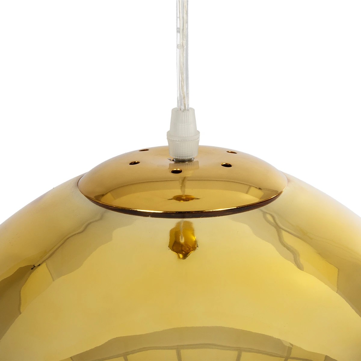 GLOBOSTAR® CRISTIN 999-0039 Μοντέρνο Κρεμαστό Φωτιστικό Οροφής με Ντουί 1 x E27 AC 220-240V IP20 – Χρυσό – Μ18 x Π18 x Υ13cm