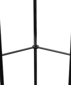 GloboStar® CURACAO 999-0041 Μοντέρνο Επιδαπέδιο Φωτιστικό Μονόφωτο 1 x E27 IP20 Μαύρο Μέταλλο με Καφέ Ξύλο – Μ30 x Π30 x Υ165cm