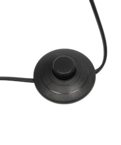 GloboStar® CURACAO 999-0041 Μοντέρνο Επιδαπέδιο Φωτιστικό Μονόφωτο 1 x E27 IP20 Μαύρο Μέταλλο με Καφέ Ξύλο – Μ30 x Π30 x Υ165cm