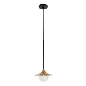 GLOBOSTAR® JOLIET 999-0042 Μοντέρνο Κρεμαστό Φωτιστικό Οροφής με Ντουί 1 x G9 AC 220-240V IP20 – Μαύρο & Χρυσό – Μ20 x Π20 x Y43cm