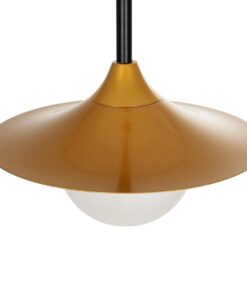 GLOBOSTAR® JOLIET 999-0042 Μοντέρνο Κρεμαστό Φωτιστικό Οροφής με Ντουί 1 x G9 AC 220-240V IP20 – Μαύρο & Χρυσό – Μ20 x Π20 x Y43cm