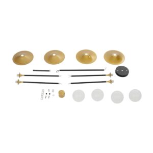 GloboStar® JOLIET 999-0044 Μοντέρνο Φωτιστικό Οροφής Πλέγμα Πολύφωτο 4 x G9 IP20 Μαύρο & Χρυσό Μέταλλο – Μ93 x Π20 x Υ106cm