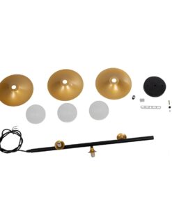 GLOBOSTAR® JOLIET 999-0046 Μοντέρνο Κρεμαστό Φωτιστικό Οροφής με Ντουί 3 x G9 AC 220-240V IP20 – Μαύρο & Χρυσό – Μ27 x Π27 x Y62cm