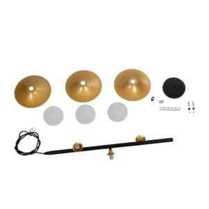 GLOBOSTAR® JOLIET 999-0046 Μοντέρνο Κρεμαστό Φωτιστικό Οροφής με Ντουί 3 x G9 AC 220-240V IP20 – Μαύρο & Χρυσό – Μ27 x Π27 x Y62cm