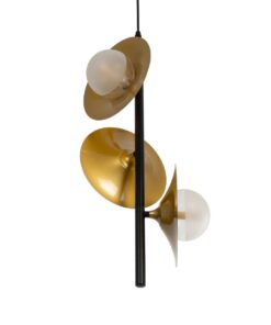 GLOBOSTAR® JOLIET 999-0046 Μοντέρνο Κρεμαστό Φωτιστικό Οροφής με Ντουί 3 x G9 AC 220-240V IP20 – Μαύρο & Χρυσό – Μ27 x Π27 x Y62cm