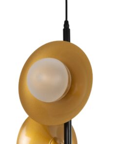 GLOBOSTAR® JOLIET 999-0046 Μοντέρνο Κρεμαστό Φωτιστικό Οροφής με Ντουί 3 x G9 AC 220-240V IP20 – Μαύρο & Χρυσό – Μ27 x Π27 x Y62cm