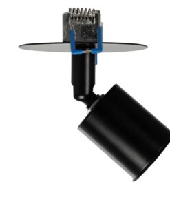GloboStar® SARA 999-0058 Χωνευτό Φωτιστικό Οροφής Σποτ Μονόφωτο 1 x E27 IP20 Μαύρο Μέταλλο – Μ8,5 x Π8,5 x Υ11cm
