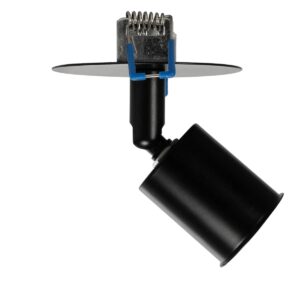 GloboStar® SARA 999-0058 Χωνευτό Φωτιστικό Οροφής Σποτ Μονόφωτο 1 x E27 IP20 Μαύρο Μέταλλο – Μ8,5 x Π8,5 x Υ11cm