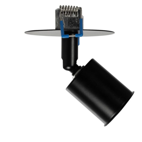 GloboStar® SARA 999-0058 Χωνευτό Φωτιστικό Οροφής Σποτ Μονόφωτο 1 x E27 IP20 Μαύρο Μέταλλο – Μ8,5 x Π8,5 x Υ11cm