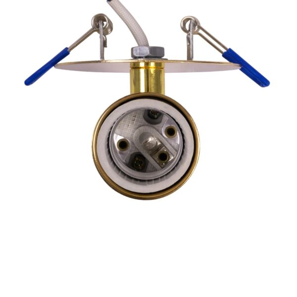 GloboStar® SARA 999-0060 Χωνευτό Φωτιστικό Οροφής Σποτ Μονόφωτο 1 x E27 IP20 Χρυσό Μέταλλο – Μ8,5 x Π8,5 x Υ11cm