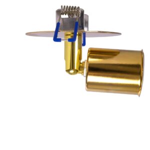 GloboStar® SARA 999-0060 Χωνευτό Φωτιστικό Οροφής Σποτ Μονόφωτο 1 x E27 IP20 Χρυσό Μέταλλο – Μ8,5 x Π8,5 x Υ11cm
