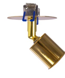 GloboStar® SARA 999-0060 Χωνευτό Φωτιστικό Οροφής Σποτ Μονόφωτο 1 x E27 IP20 Χρυσό Μέταλλο – Μ8,5 x Π8,5 x Υ11cm