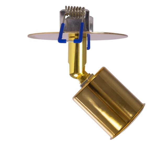GloboStar® SARA 999-0060 Χωνευτό Φωτιστικό Οροφής Σποτ Μονόφωτο 1 x E27 IP20 Χρυσό Μέταλλο – Μ8,5 x Π8,5 x Υ11cm