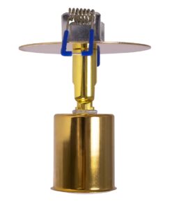 GloboStar® SARA 999-0060 Χωνευτό Φωτιστικό Οροφής Σποτ Μονόφωτο 1 x E27 IP20 Χρυσό Μέταλλο – Μ8,5 x Π8,5 x Υ11cm