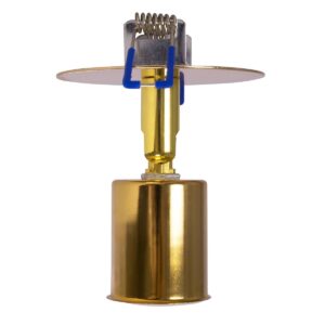 GloboStar® SARA 999-0060 Χωνευτό Φωτιστικό Οροφής Σποτ Μονόφωτο 1 x E27 IP20 Χρυσό Μέταλλο – Μ8,5 x Π8,5 x Υ11cm