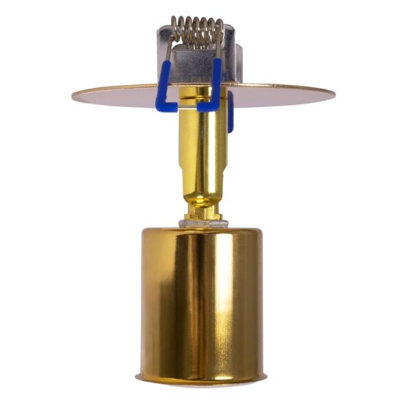 GloboStar® SARA 999-0060 Χωνευτό Φωτιστικό Οροφής Σποτ Μονόφωτο 1 x E27 IP20 Χρυσό Μέταλλο – Μ8,5 x Π8,5 x Υ11cm