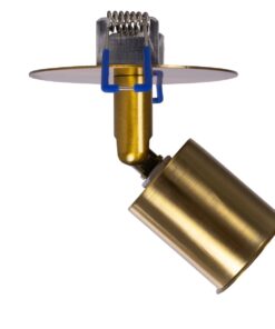 GloboStar® SARA 999-0061 Χωνευτό Φωτιστικό Οροφής Σποτ Μονόφωτο 1 x E27 IP20 Χρυσό Μέταλλο – Μ8,5 x Π8,5 x Υ11cm