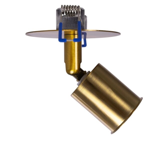 GloboStar® SARA 999-0061 Χωνευτό Φωτιστικό Οροφής Σποτ Μονόφωτο 1 x E27 IP20 Χρυσό Μέταλλο – Μ8,5 x Π8,5 x Υ11cm