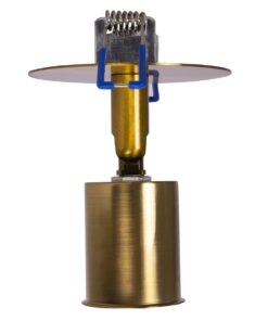 GloboStar® SARA 999-0061 Χωνευτό Φωτιστικό Οροφής Σποτ Μονόφωτο 1 x E27 IP20 Χρυσό Μέταλλο – Μ8,5 x Π8,5 x Υ11cm