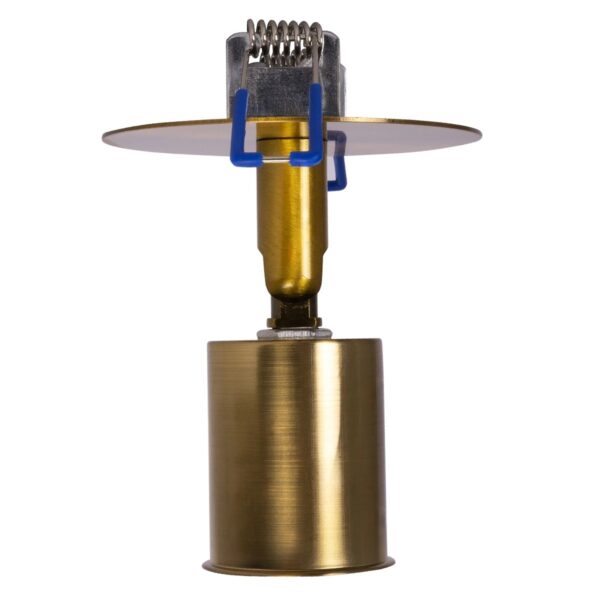GloboStar® SARA 999-0061 Χωνευτό Φωτιστικό Οροφής Σποτ Μονόφωτο 1 x E27 IP20 Χρυσό Μέταλλο – Μ8,5 x Π8,5 x Υ11cm