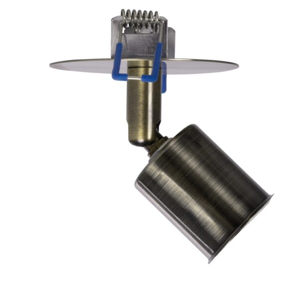 GloboStar® SARA 999-0062 Χωνευτό Φωτιστικό Οροφής Σποτ Μονόφωτο 1 x E27 IP20 Μπρούτζινο Μέταλλο – Μ8,5 x Π8,5 x Υ11cm