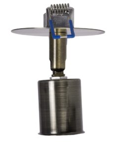 GloboStar® SARA 999-0062 Χωνευτό Φωτιστικό Οροφής Σποτ Μονόφωτο 1 x E27 IP20 Μπρούτζινο Μέταλλο – Μ8,5 x Π8,5 x Υ11cm