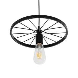 GLOBOSTAR® CASTOR 999-0228 Vintage Κρεμαστό Φωτιστικό Οροφής με Ντουί 1 x E27 AC 220-240V IP20 – Μαύρο – Μ30 x Π30 x Υ11cm