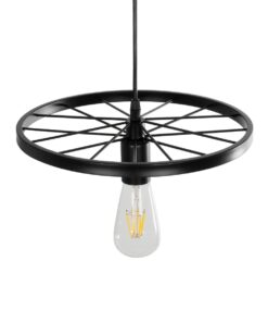 GLOBOSTAR® CASTOR 999-0228 Vintage Κρεμαστό Φωτιστικό Οροφής με Ντουί 1 x E27 AC 220-240V IP20 – Μαύρο – Μ30 x Π30 x Υ11cm