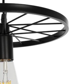 GLOBOSTAR® CASTOR 999-0228 Vintage Κρεμαστό Φωτιστικό Οροφής με Ντουί 1 x E27 AC 220-240V IP20 – Μαύρο – Μ30 x Π30 x Υ11cm