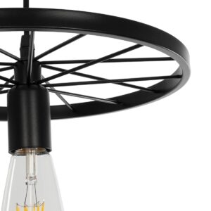 GLOBOSTAR® CASTOR 999-0228 Vintage Κρεμαστό Φωτιστικό Οροφής με Ντουί 1 x E27 AC 220-240V IP20 – Μαύρο – Μ30 x Π30 x Υ11cm