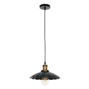 GLOBOSTAR® MARGI 999-0229 Vintage Κρεμαστό Φωτιστικό Οροφής με Ντουί 1 x E27 AC 220-240V IP20 – Μαύρο & Χρυσό – Μ26 x Π26 x Υ14cm