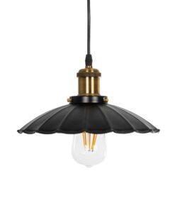 GLOBOSTAR® MARGI 999-0229 Vintage Κρεμαστό Φωτιστικό Οροφής με Ντουί 1 x E27 AC 220-240V IP20 – Μαύρο & Χρυσό – Μ26 x Π26 x Υ14cm