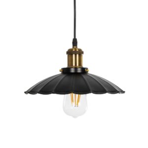 GLOBOSTAR® MARGI 999-0229 Vintage Κρεμαστό Φωτιστικό Οροφής με Ντουί 1 x E27 AC 220-240V IP20 – Μαύρο & Χρυσό – Μ26 x Π26 x Υ14cm