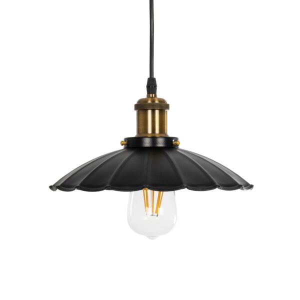GLOBOSTAR® MARGI 999-0229 Vintage Κρεμαστό Φωτιστικό Οροφής με Ντουί 1 x E27 AC 220-240V IP20 – Μαύρο & Χρυσό – Μ26 x Π26 x Υ14cm