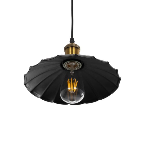 GLOBOSTAR® MARGI 999-0229 Vintage Κρεμαστό Φωτιστικό Οροφής με Ντουί 1 x E27 AC 220-240V IP20 – Μαύρο & Χρυσό – Μ26 x Π26 x Υ14cm