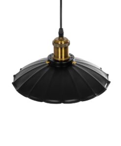 GLOBOSTAR® MARGI 999-0229 Vintage Κρεμαστό Φωτιστικό Οροφής με Ντουί 1 x E27 AC 220-240V IP20 – Μαύρο & Χρυσό – Μ26 x Π26 x Υ14cm